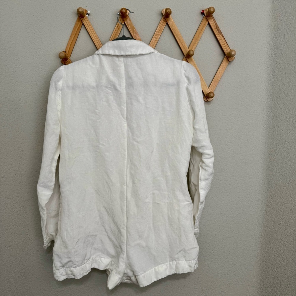 Show Me Your Mumu Escape Blazer Romper White Linen Rayon Blend Size XS - Picture 6 of 10